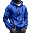 thumbnail image 4 of Mens Full Zip Hoodie Fleece Sweatshirt Contrast Zipper Pockets Casual Hooded Jacket, 4 of 7