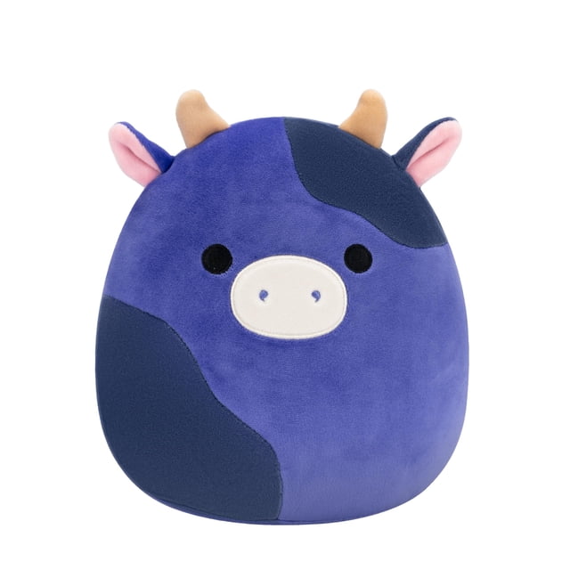 Peluche Squishmallows Original con forma de vaca morada roja, 20 cm
