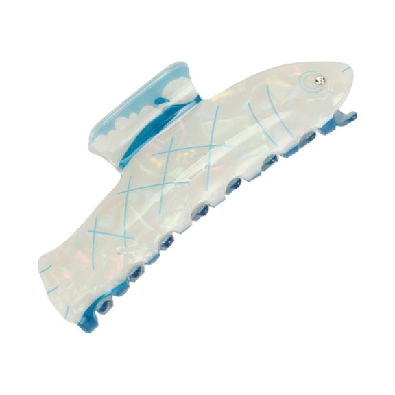 1 Pc Cute Sardine Hair Clips Hairdo Clip for Women 4.72"x1.77"x1.46" Blue White