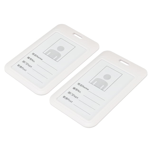 Uxcell Soportes de Insignias ID Verticales ABS de 4.3x2.8 Pulgadas, Etiquetas de Nombre, Paquete de 2, Blancos