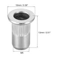 thumbnail image 3 of Unique Bargains 50Pcs M5 304 Stainless Steel Rivet Nuts Flat Head Insert, 3 of 3