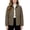 Khaki, variant on Women Jacket 2XL-5XL Quilted Barn Jackets Fall Winter Fashion Coats Causal Outerwear Button Down Solid Color Padded Coat Ladies Jacket Red 2XL