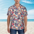 thumbnail image 2 of Pofeuu music Skull record Retro Print Hawaiian Shirt for Men Sleeves Casual Button Down Summer Beach Dress Shirts T-Shirts,XX-Large, 2 of 7