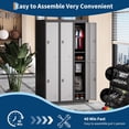 thumbnail image 4 of Bingirl Employee 2-Door Locking Metal Locker 72 Inch High Dark Gray, 4 of 6