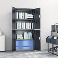thumbnail image 3 of MoNiBloom 71" Metal Garage Storage Cabinet with Locking Doors, 4 Adjustable Shelves for Home, Office, Grey, 3 of 10