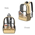 thumbnail image 2 of SEANATIVE See Through School Backpack for Kids Clear Transparent Bookbag Heavy Duty PVC Daypack Back to School Essential for Boys Girls Children, Mushroom Butterfly Polka Dots Beige, 2 of 7