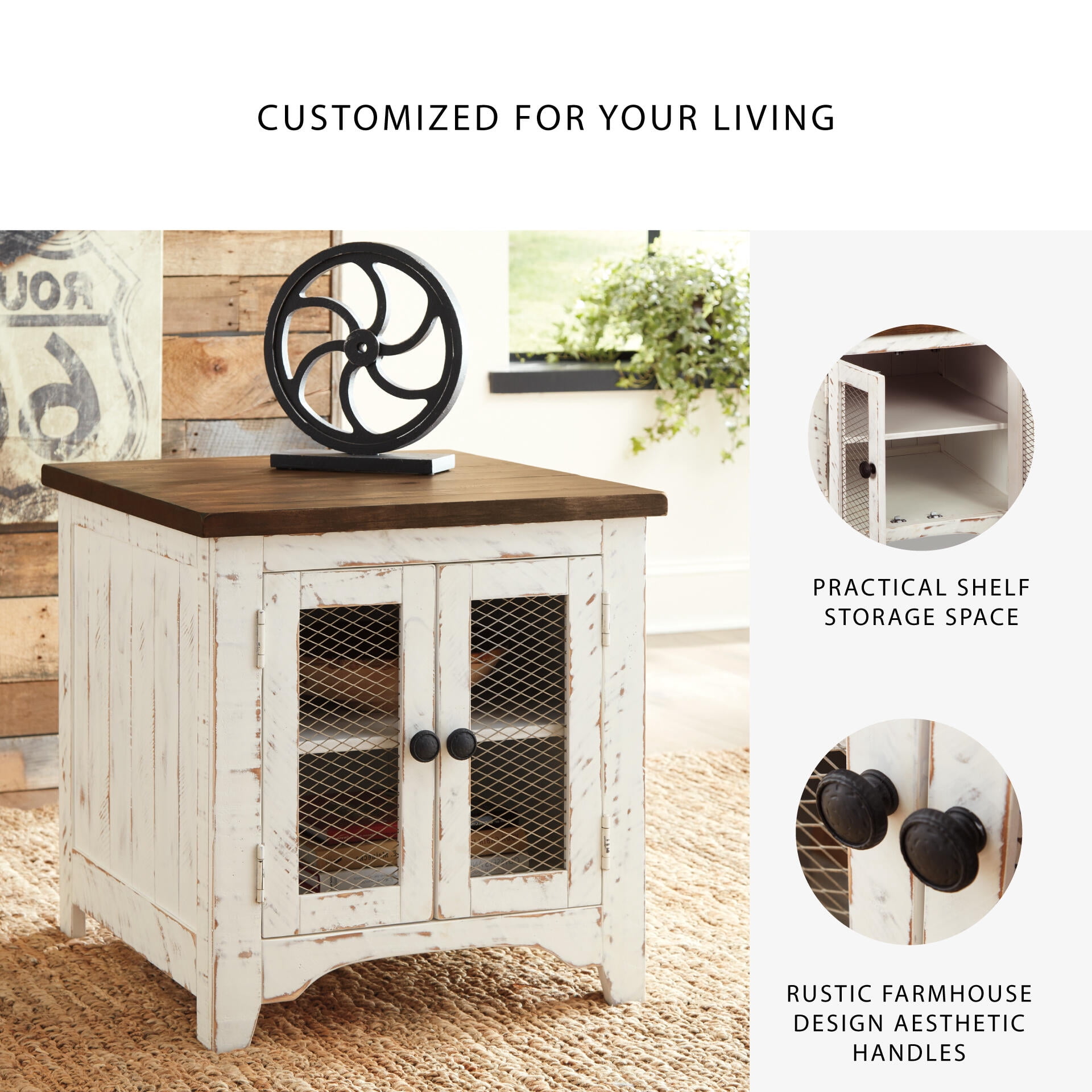 Signature Design by Ashley Casual Wystfield End Table  White/Brown