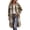 Q45 Khaki, variant on Womens Plaid Shacket Long Coat Button Down Collared Oversized Shirt Jacket with Pockets Fall Winter Everyday Layering Casual Flannel Outerwear