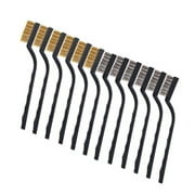 12 steel wire brushes with curved brass and nylon stainless steel handles for welding and rust removal cleaning