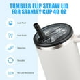 thumbnail image 3 of 40 oz Tumbler Flip Straw Lid Compatible with Stanley Cup 40oz Tumbler Tumbler Cover Compatible with Stanley Cup Quencher (Black, 1 Pack), 3 of 13