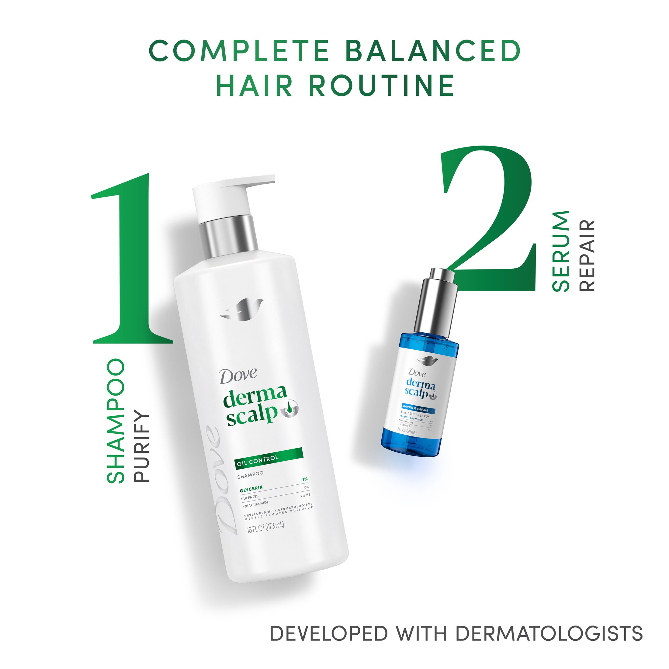 Dove Derma Scalp Dandruff Relief 3-in-1 Serum, 2 fl oz photo 3