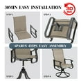 thumbnail image 4 of Outdoor Swivel Rocker Dining Chairs Set of 4 - High Back All-Weather Textilene Mesh & Metal Frame, Comfortable Patio Chairs for Garden, Deck, Backyard (Brown), 4 of 8
