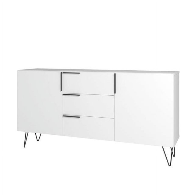 Manhattan Comfort 403AMC198 Buffet Beekman de 62,99 Po avec 4 Tablettes, Blanc