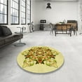 thumbnail image 4 of Ahgly Company Machine Washable Indoor Round Transitional Dark Golden Rod Brown Area Rugs, 3' Round, 4 of 7