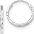 thumbnail image 1 of 14K White Gold Diamond-Cut Square Tube Endless Hoop Earrings (17 X 17) Made In Peru tf994w, 1 of 6