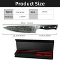 thumbnail image 4 of Kitchen Knife 8-inch Professional Chef Knife VG-10 Damascus Steel 67 Layer Sharp Cooking Knife Knife with Giftcase, 4 of 7