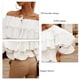 thumbnail image 4 of Camiseta Con Hombros Descubiertos, Fibra De Poliéster, Manga Larga, Elástica, Elegante, Para Mujer, Con Hombros Descubiertos, Para Otoño OTVIAP M blanco, 4 of 5