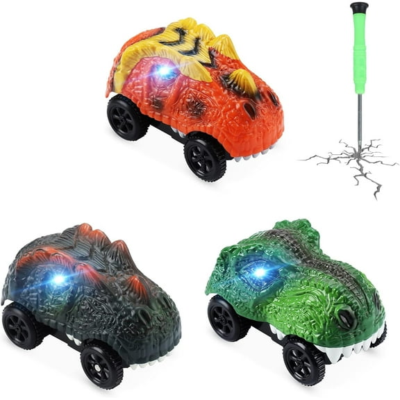 Save Unicorn Tracks Cars only Replacement, Race Cars for Tracks with 3 Flashing LED Lights, Racing Car Track Accessories Glow in The Dark, Compatible with Most Tracks for Kids Boys and Girls