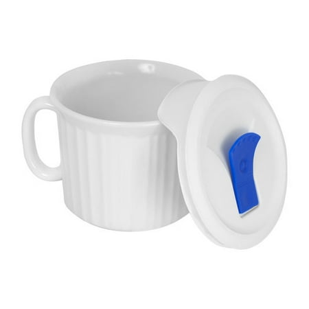 CorningWare 20-oz Oven-Safe Pop-In Mug with Vented Lid, French White