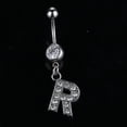 thumbnail image 5 of Perforación corporal antialérgica con letras de la A a la Z en inglés, joyería para mujer, anillo para ombligo, 5 of 5
