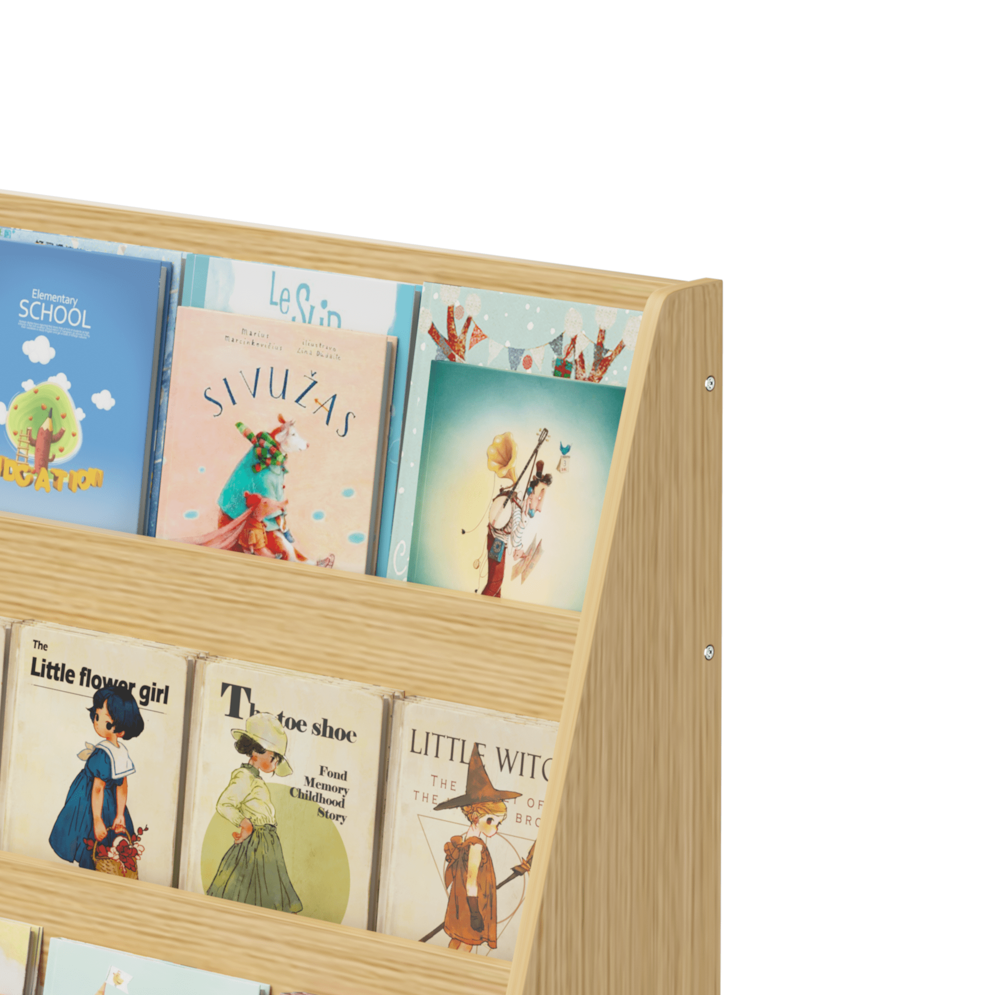 4-Tier Bookshelf,Kids Book Display Shelves,Toy Storage Organizer for Kids Room Playroom Nursery,Neutral