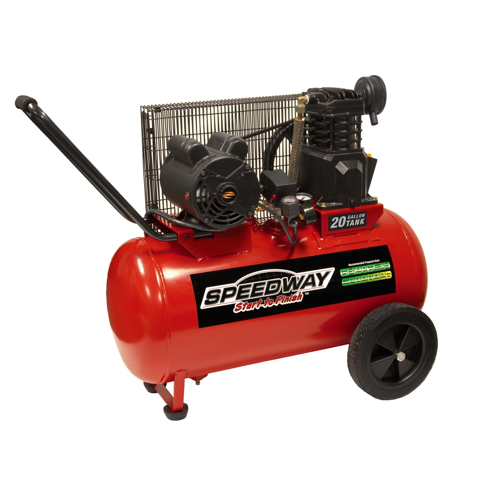 Speedway 20 Gallon Electric Powered Portable Air Compressor with Wheels Red Walmart