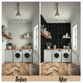 thumbnail image 3 of S4sassy Self-Stick Decorative Wallpaper, Artistic Bloom Print Wall Paper, Vinyl Waterproof Contact Paper, Black, 25"x60" Removable Renter Friendly Wall Covering For Bedroom, Livingroom, Dining room, 3 of 9