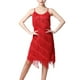 thumbnail image 3 of Vestido con borlas de lentejuelas para mujer, vestido con flecos en capas para Club Samba, puesta en escena , Rojo, 3XL, 3 of 7