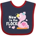 thumbnail image 3 of Inktastic New to the Flock Cute Baby Flamingo Boys or Girls Baby Bib, 3 of 4
