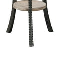 thumbnail image 4 of Round Wooden Top Accent Table with Flared Metal Legs, Brown and Gray, 4 of 4