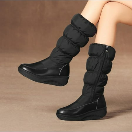

MIASHUI Boots Shoes High Women s Cotton Boots Snow Warm Side Thick Soled Zipper Women s Boots Women Sneakers Shoes Wedges Women Shoes Casual