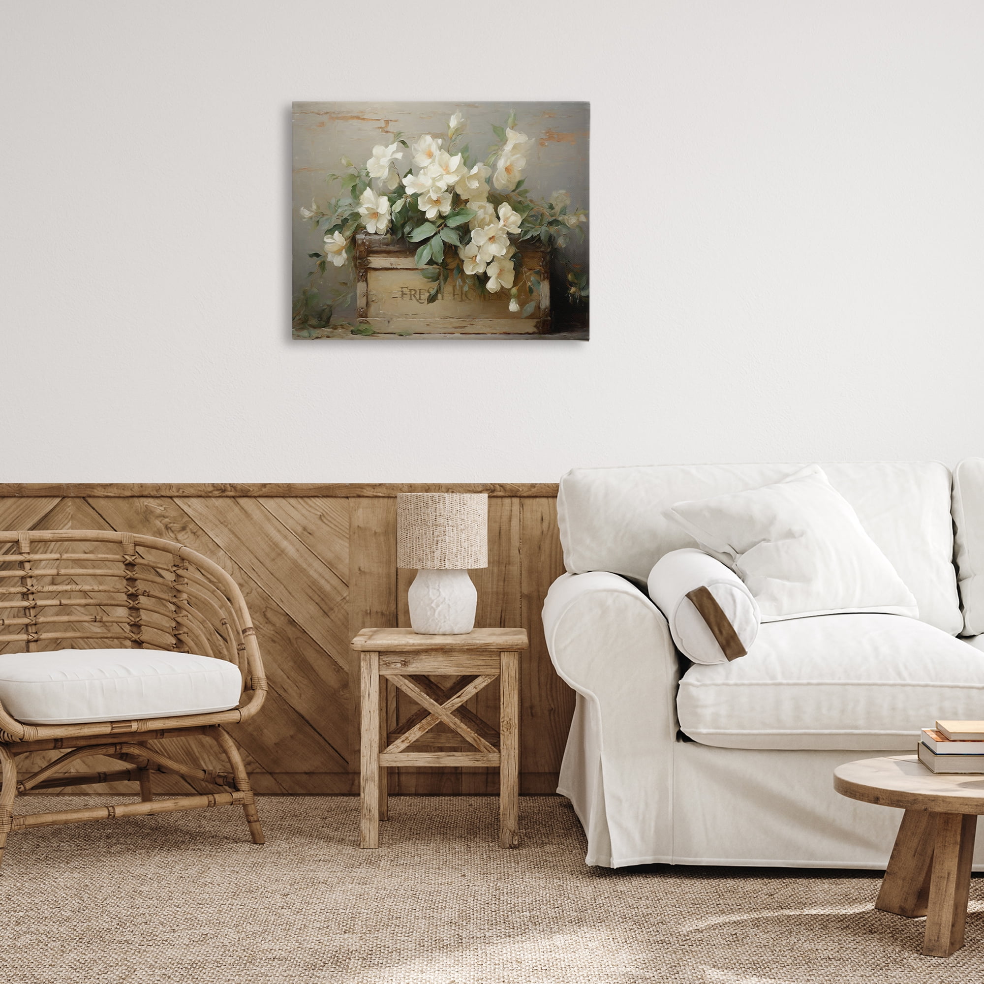 Stupell Industries Fresh Rustic Flowers Botanical & Floral Painting Gallery Wrapped Canvas Art Print Wall Art, 30 x 24