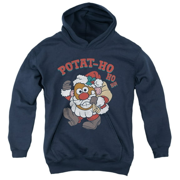 Mr Potato Head Ho Ho Ho Youth Pullover Hoodie Sweatshirt Navy
