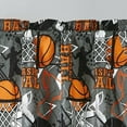 thumbnail image 2 of Chezmoi Collection 4-Piece Kids/Teens Basketball Window Curtain Set - Soft Microfiber Gray Orange Multi-Color Basketball Slam Dunk Sports Kids Rod Pocket Drapes, 2-Panels (42" W x 84" L), 2 of 8