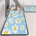 thumbnail image 2 of Kitchen Rugs Sets Of 2,Light Blue Daisy Flower Pattern Anti Fatigue Kitchen Mat Rugs Non Slip Washable,Decorative Kitchen Floor Mats for Kitchen,Sink,Laundry,17"x47"+17"x47", 2 of 5