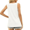 thumbnail image 4 of Summer Sleeveless Top For Women Casual Solid Color Crewneck Vest Ladies Soft Beach Tank Top Shirts Blouse, 4 of 6