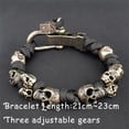 thumbnail image 3 of Leeye Gothic Skeleton Paracord Bracelet Adjustable, Skull Braided Survival Wristband for Men Women Halloween Jewelry, Black 9.06x1.18x1.18in, 3 of 8