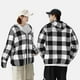 thumbnail image 4 of Fotbe White And Black Plaid Chaqueta con Protección Solar UPF 50+ para Hombre y Mujer, Camisa con Capucha y Bolsillos-Large, 4 of 7