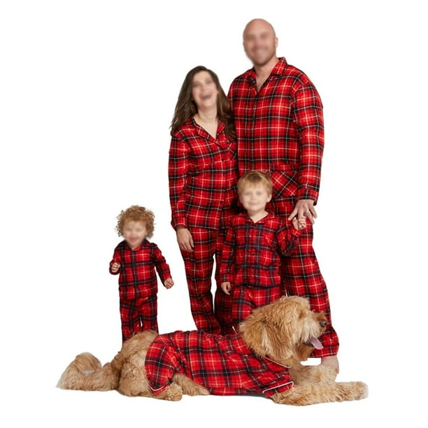 Matching Family Christmas Pajamas Set Red Buffalo Plaid Pjs Couples Adult Girls Baby Pet Walmart
