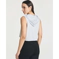 thumbnail image 3 of 3 Pack: Women's Dry-Fit Sleeveless Cropped Tank Top Hoodie - Athletic Crop Sweatshirt, 3 of 6