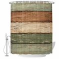 thumbnail image 2 of Shower Curtains for Bathroom, Farmhouse Sage Green Brown Waterproof Fabric Shower Curtain, Vintage Wooden Striped Decorative Bathroom Curtain for Bathtub, 72"x72", No Hooks Included, 2 of 9