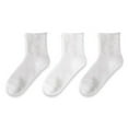 thumbnail image 2 of Tfken Socks For Boys Kids 3 Pairs Mid-Calf Tube Mesh Breathable White Sock Size 6-10 Years, 2 of 4