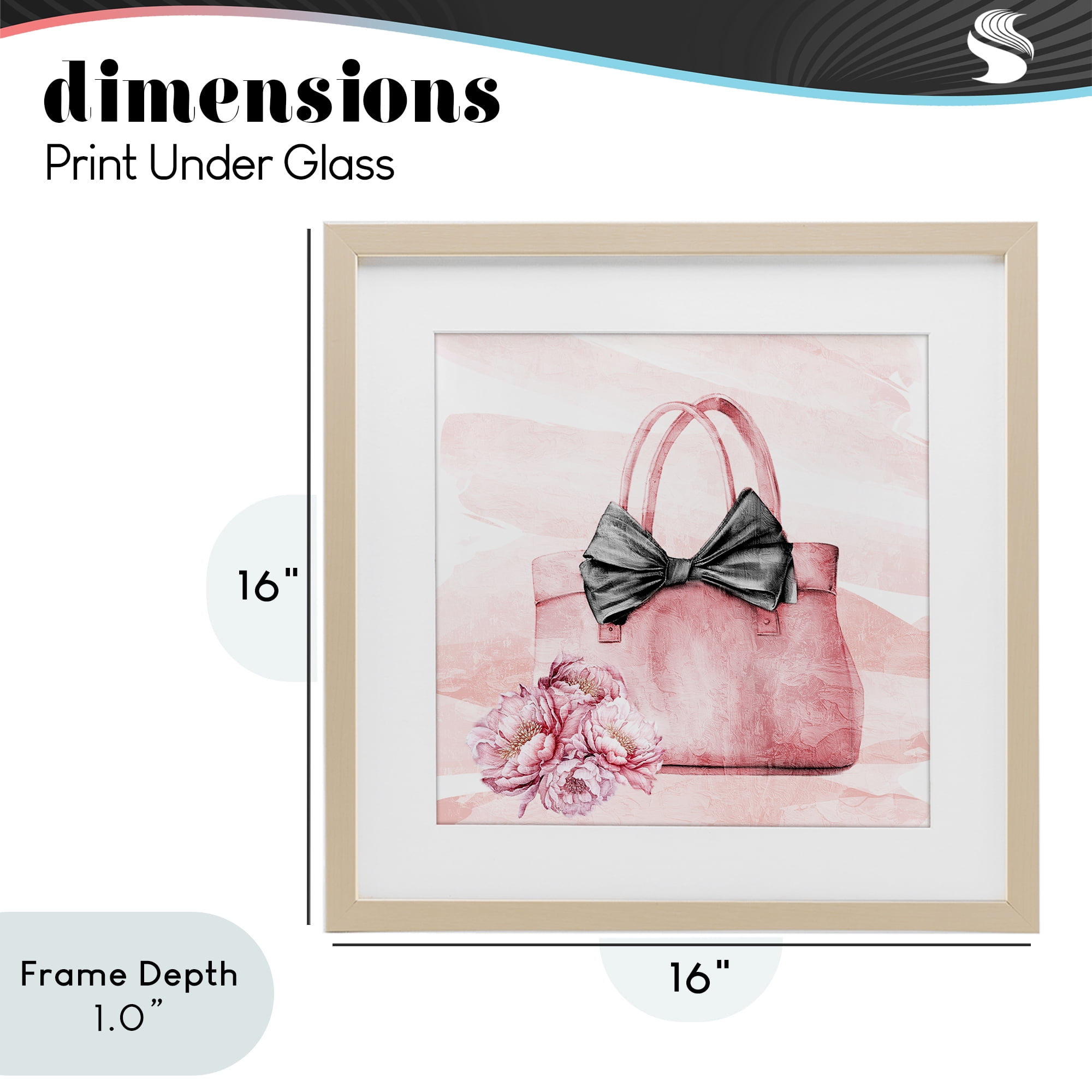 Stupell Industries Blush Glam Time Bag Birch Framed Print Under Glass, design by Kim Allen