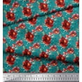 thumbnail image 3 of Soimoi Green Velvet Fabric Leaves & Peony Floral Decor Fabric Printed Yard 60 Inch Wide, 3 of 3
