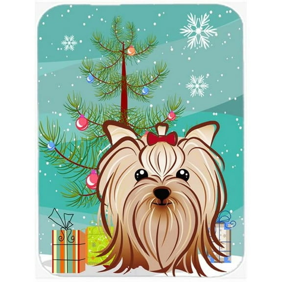Christmas Tree And Yorkie Yorkishire Terrier Mouse Pad, Hot Pad & Trivet