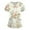 Beige, variant on Women's Fashion V-neck Short-sleeved Work Clothes With Pockets Easter Print Top Care Wear