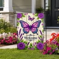 thumbnail image 2 of SPXUBZ Butterfly Welcome Garden Flag 12 x 18 Inch Linen Outdoor Yard Flag Spring Floral Garden Decor Front Porch Lawn Patio Decoration, 2 of 5