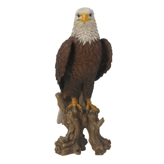 Hi-Line Gifts 15.5" Medium Bald Eagle On Stamp Outdoor Garden Statue