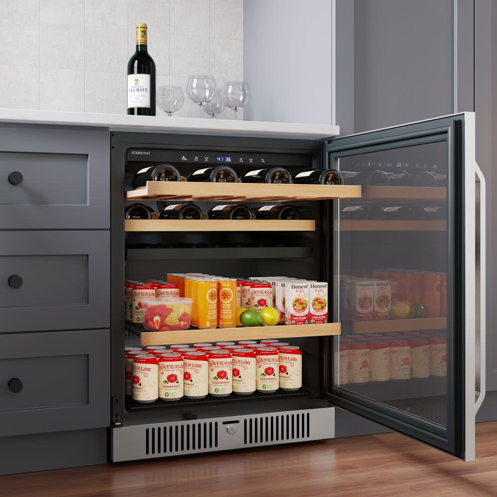 Edgestar Cwb8421dz 24" Wide 14 Bottle Capacity And 79 Can Capacity Wine And Beverage