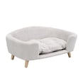 thumbnail image 2 of Christopher Knight Home Small Dog Bed with Corduroy Cushion & Solid Wood Legs, 30" x 22", Beige, 2 of 8